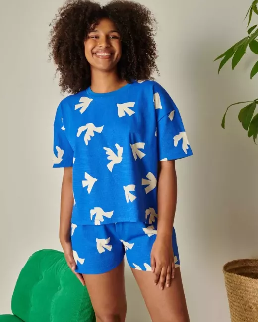 Biologisch katoenen Wafelstructuur pyjama