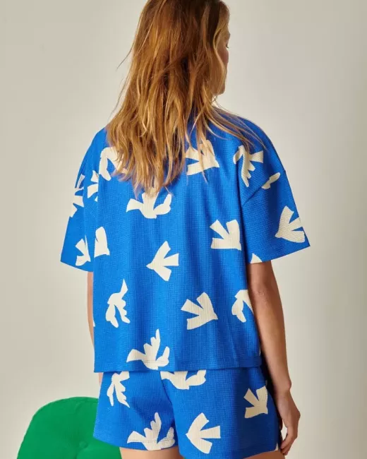 Biologisch katoenen Wafelstructuur pyjama