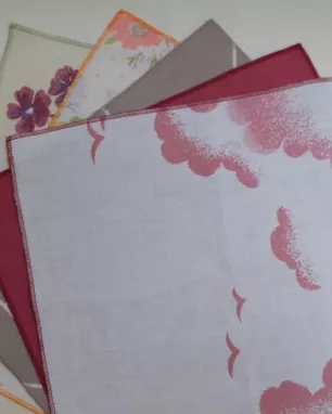 Set of 25 upcycled handkerchiefs