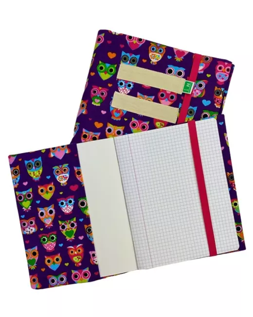 Vlop - Protège-cahier réutilisable Hiboux 