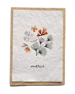 Bloeikaart - Fleuri Merci rond