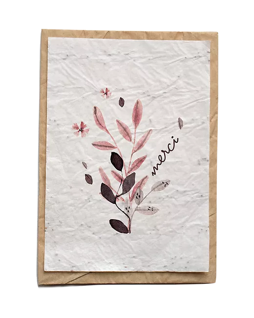 Growing paper – Carte ensemencée – Fleuri Merci bouquet
