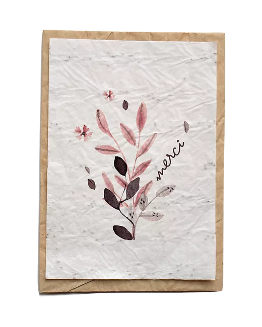 Seeded card - Fleuri Merci bouquet