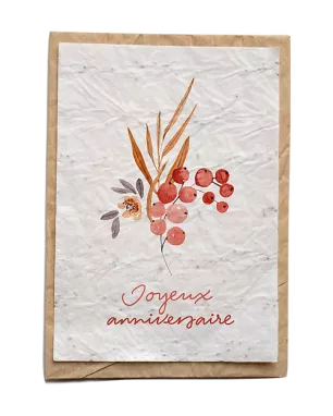 Growing paper – Carte ensemencée – Fleuri Anniversaire bouquet