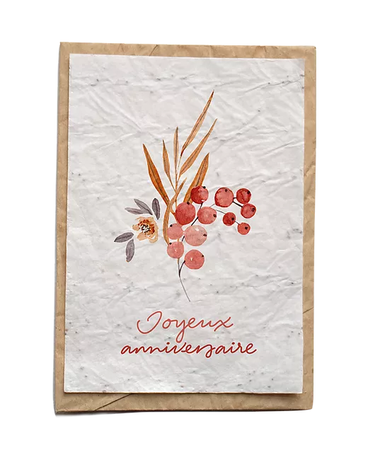 Growing paper – Carte ensemencée – Fleuri Anniversaire bouquet