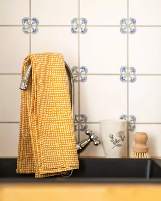 Set de 2 essuies en coton bio Golden Dragonfly