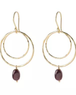 A Beautiful Story - Boucles d'oreilles Enjoyable Grenat Plaqué Or