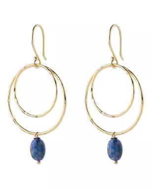 A Beautiful Story - Boucles d'oreilles Enjoyable Lapis Lazuli Plaqué Or