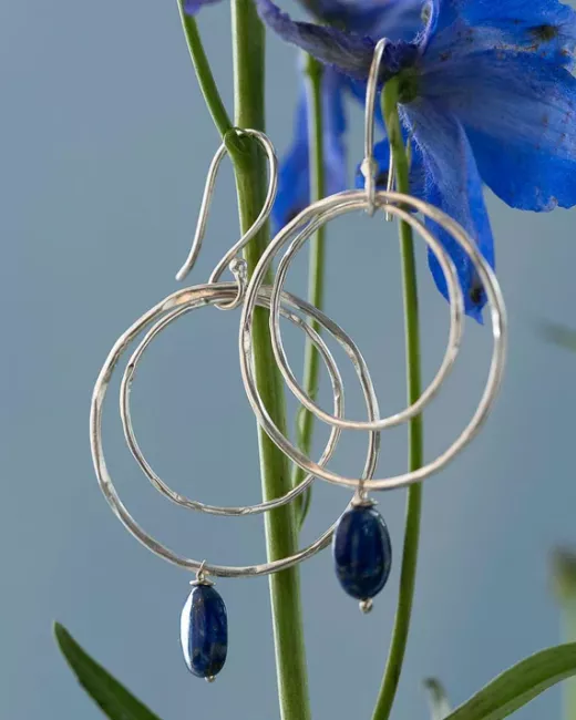 Enjoyable Lapis Lazuli Earrings Gold Plated