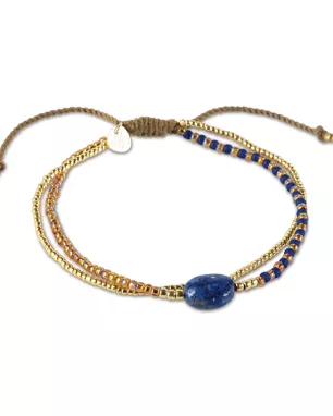 A Beautiful Story - Bracelet Soothing Lapis lazuli Doré