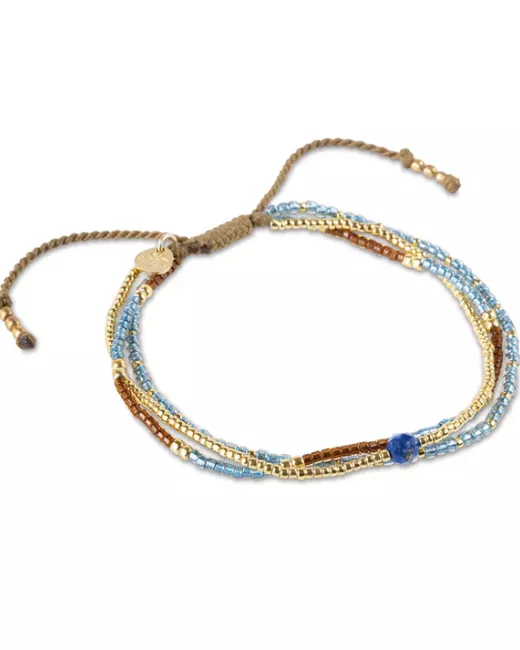 Soothing Lapis lazuli Bracelet Gold Colored