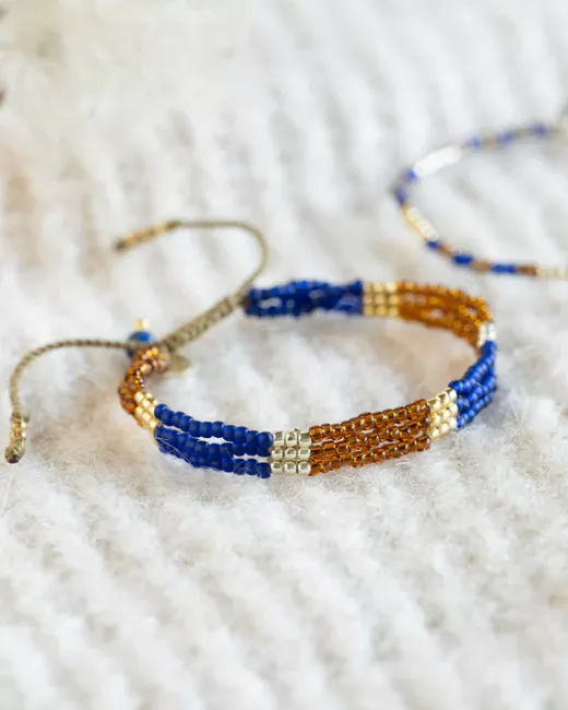 A Beautiful Story - Bracelet Harmonious Lapis lazuli Doré