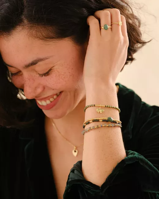 Reflection Labradoriet Armband Goudkleurig