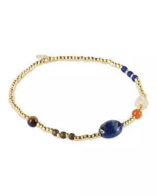Harmonious Lapis lazuli Bracelet Gold Colored