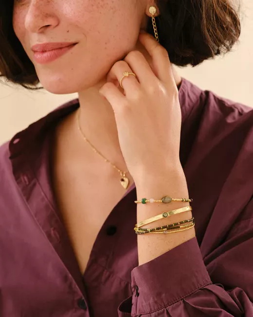 Reflection Labradoriet Armband Goudkleurig