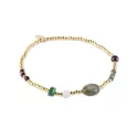 Amuse Labradoriet Edelsteen Mix Armband Goudkleurig