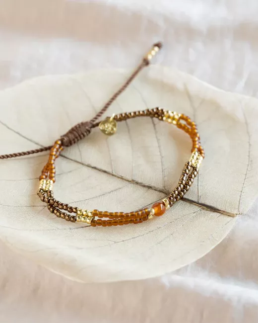 Amuse Labradoriet Edelsteen Mix Armband Goudkleurig