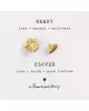 A Beautiful Story - Broche Set Trèfle - Coeur Plaqué Or 