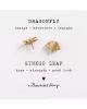 A Beautiful Story - Broche Set Libellule - Feuille de Ginkgo Plaqué Or