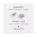 Broche Set Libelle - Ginkgo Verguld