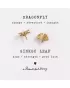 Broche Set Libelle - Ginkgo Verguld
