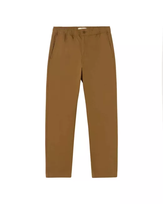 THINKING MU - Travel pants marrone en coton bio
