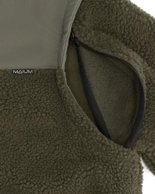 MAIUM - Veste en polaire - Teddy Cardigan - Army Green