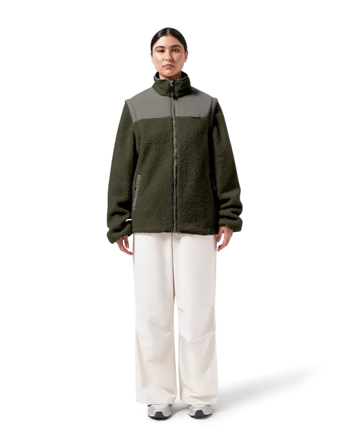 MAIUM - Veste en polaire - Teddy Cardigan - Army Green