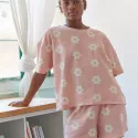 Waffle-textured organic cotton pyjama - Monique Rose