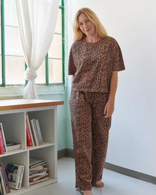 Lang biologisch katoenen pyjama - Allamanda Vert Lang biologisch katoenen pyjama - Allamanda Vert