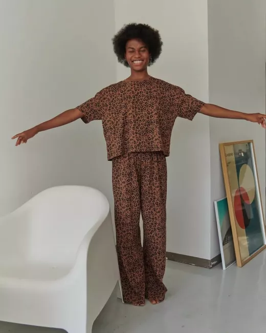 Long organic cotton pajama - Allamanda Vert Long organic cotton pajama - Allamanda Vert