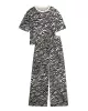 Long organic cotton pajama - Léopard Marron