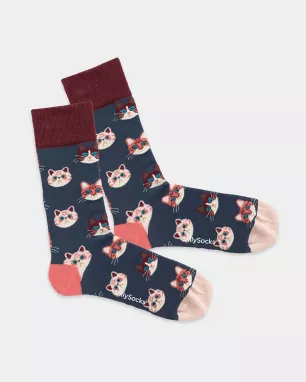 DillySocks - Chaussettes colorées avec motif Sky Kitten