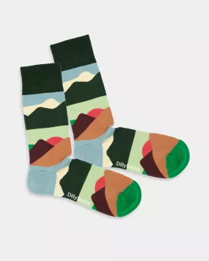 DillySocks - Chaussettes colorées avec motif Mountain Peaks