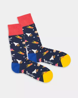 DillySocks - Chaussettes colorées avec motif Galactic Adventure