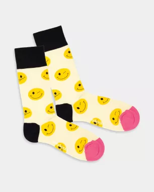 DillySocks - Chaussettes colorées avec motif Sunny Smileys