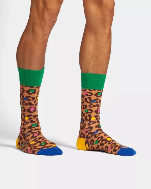 DillySocks - Chaussettes colorées avec motif Leo Spots DillySocks - Chaussettes colorées avec motif Leo Spots