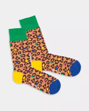 DillySocks - Chaussettes colorées avec motif Leo Spots