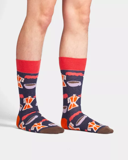 DillySocks - Chaussettes colorées avec motif Barista Bliss