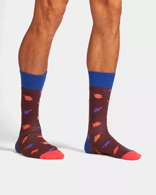 DillySocks - Chaussettes colorées avec motif Golden Leaves