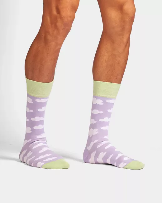 DillySocks - Chaussettes colorées avec motif Cloudy Whispers