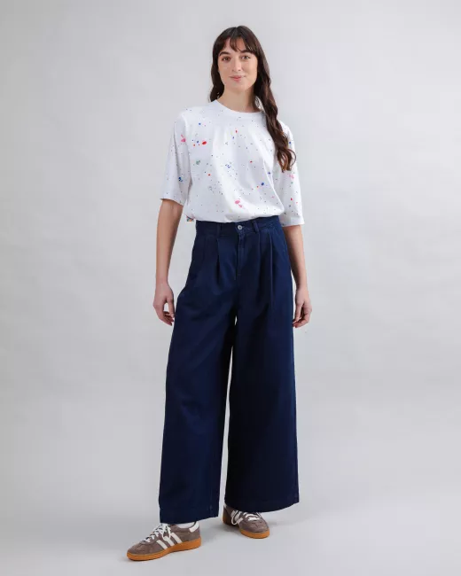 Marisol Navy Wijde broek Marisol Navy Wijde broek