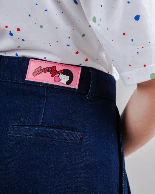 Brava Fabrics - Pantalon large en denim foncé