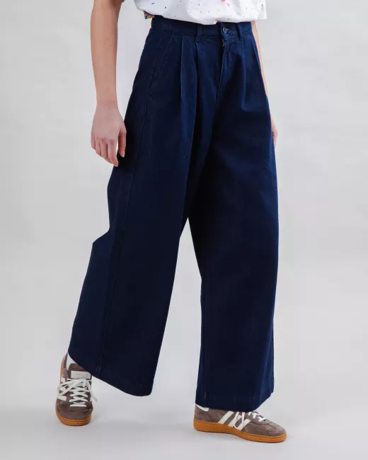 Marisol Navy Wijde broek Marisol Navy Wijde broek