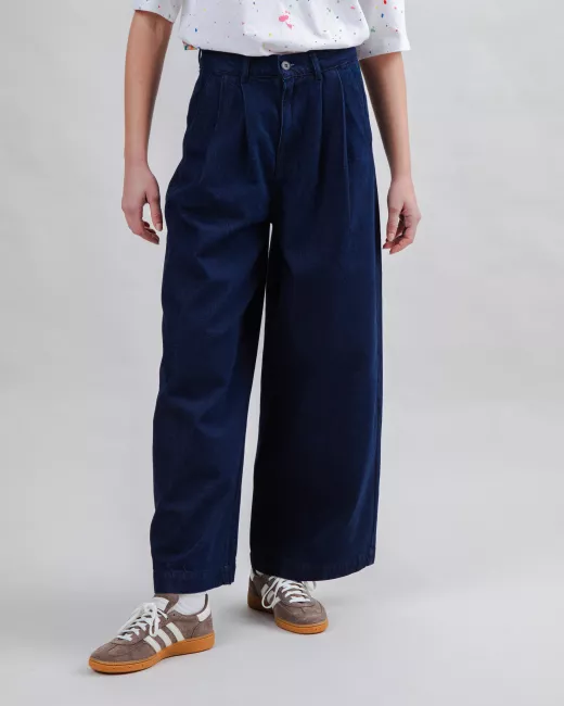 Brava Fabrics - Pantalon large en denim foncé