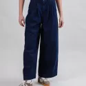 Pantalon large en denim foncé