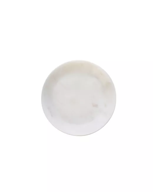 Madame Stoltz - Plateau rond en marbre blanc