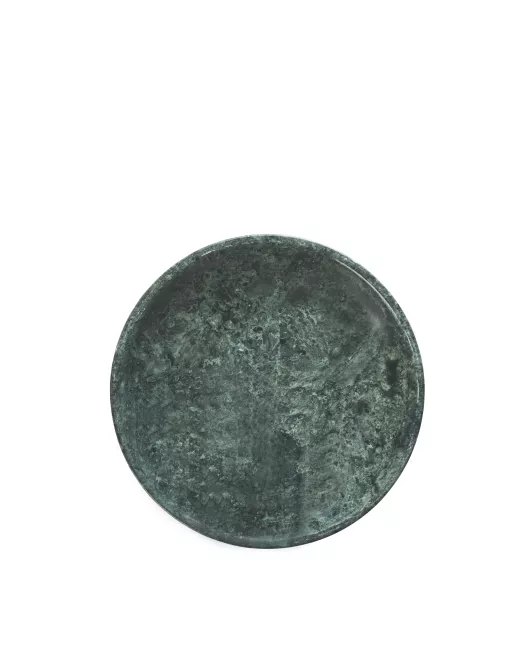 Madame Stoltz - Plateau rond en marbre vert 