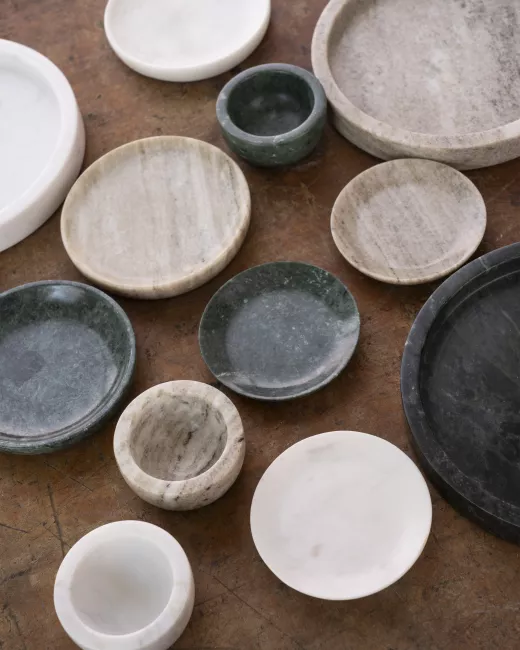 Round White Marble Tray