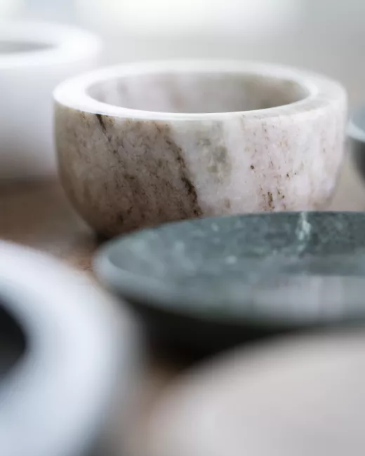 Round White Marble Tray